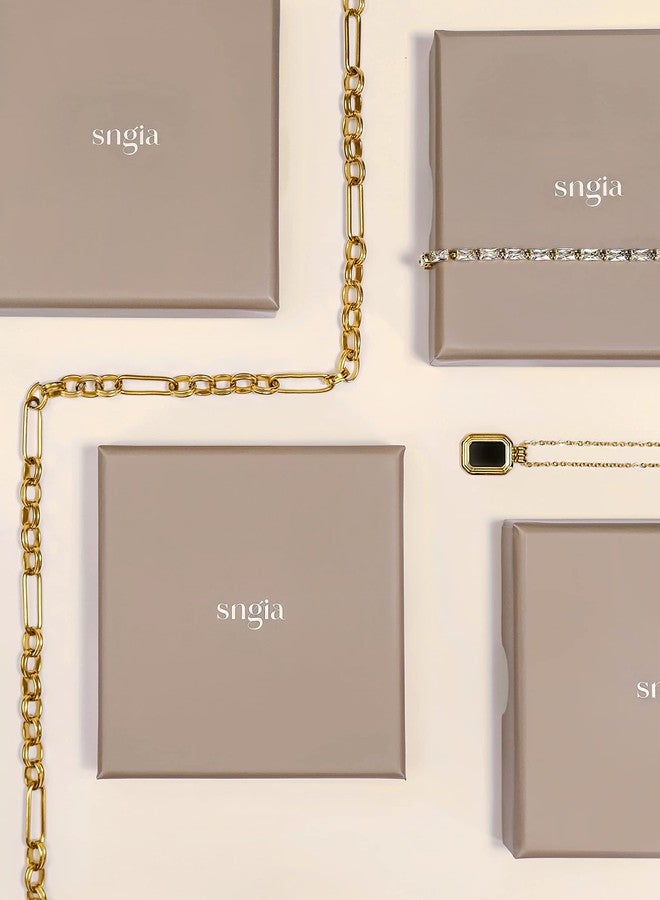 SNGIA Gold Dainty Layered Necklaces for Women by SNGIA, Womens Trendy Necklaces, Costume Jewelry for Women, Gold Accessories for Women, Long Pendant Necklaces Stack By SNGIA, Gold Plated Chain Chain Necklace for, Paperclip Moon Jewelry Set, Layering Star Necklace, Goddess Accessories. - Image 4